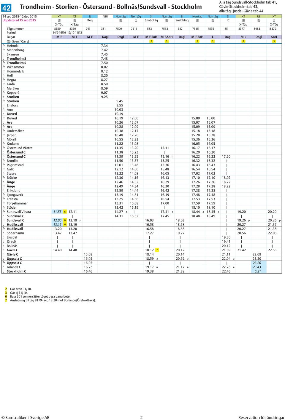 19/10-11/12 Dagar M-F M-F M-F Dagl Dagl M-F M-F,SoH M-F,SoH Dagl M-F,SoH L Dagl M-L Dagl SoH Går även / Går ej 3 3 3 2 2 3 fr Heimdal 7.34 fr Marienborg 7.42 fr Skansen 7.45 t Trondheim S 7.