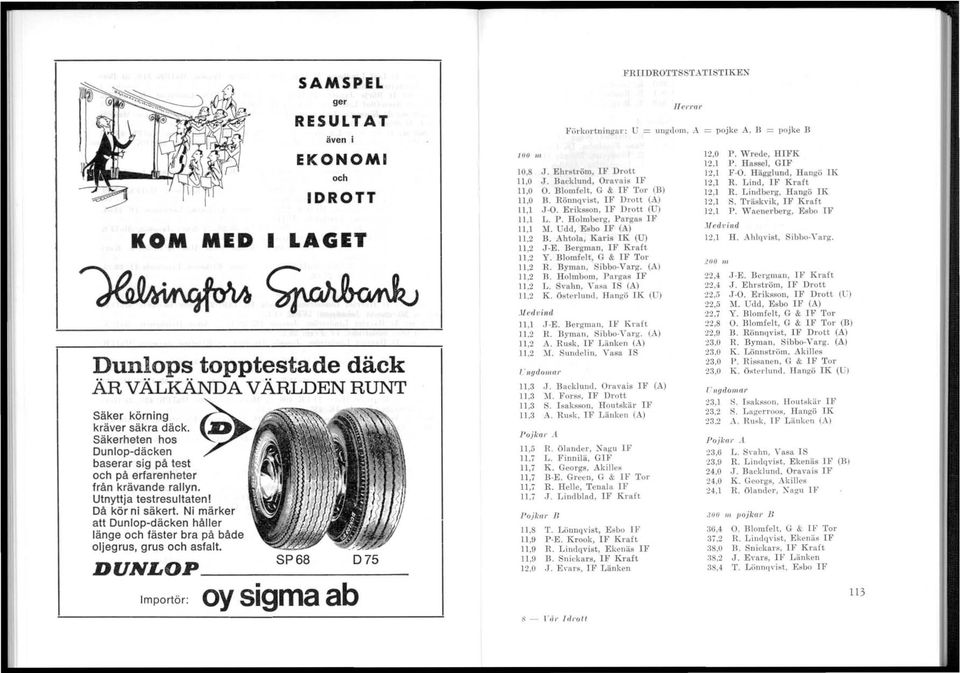 TISTIKEN H ernw FÖl'kortningar:. = ungdom, A. = pojke A, B = pojke B 10, J. Ehrström, IF Drott 11,0 J. Backlund, Orava is IF 11,0 O. Blomfelt, G & IF Tor (B) 11,0 B. Rönnqdst, IF Drott (A) ll,l J -O.