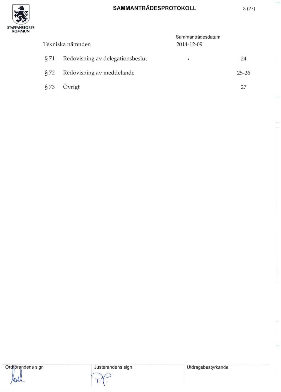 meddelande 73 Övrigt 24 25-26 27 Orn