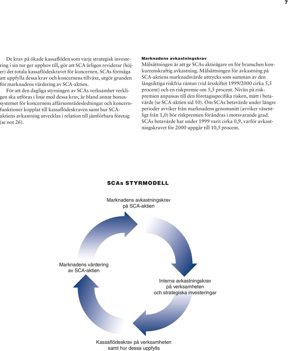För att den dagliga styrningen av SCAs verksamhet verkligen ska utföras i linje med dessa krav, är bland annat bonussystemet för koncernens affärsområdesledningar och koncernfunktioner kopplat till