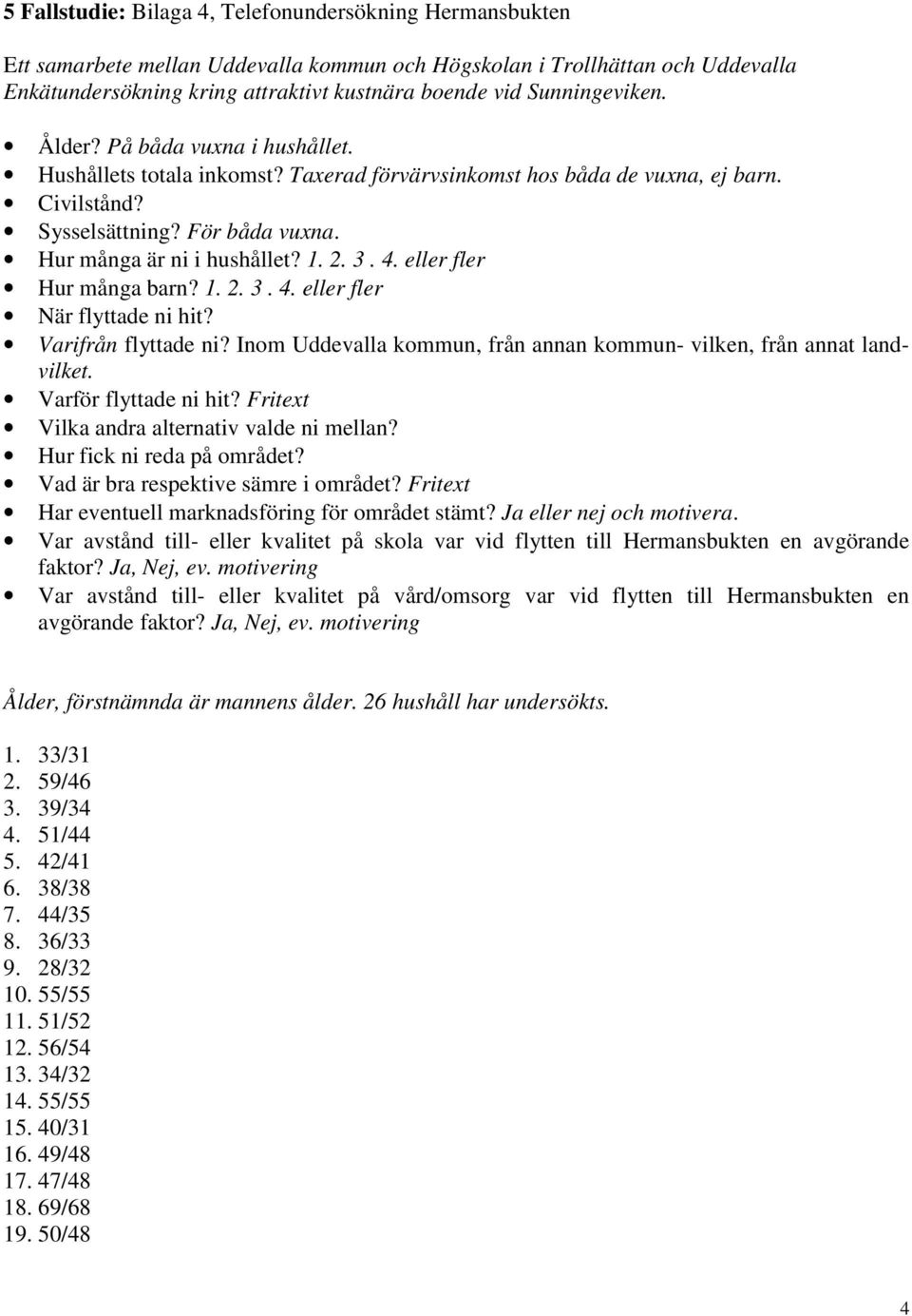 . 2. 3. 4. eller fler Hur många barn?. 2. 3. 4. eller fler När flyttade ni hit? Varifrån flyttade ni? Inom Uddevalla kommun, från annan kommun- vilken, från annat landvilket. Varför flyttade ni hit?