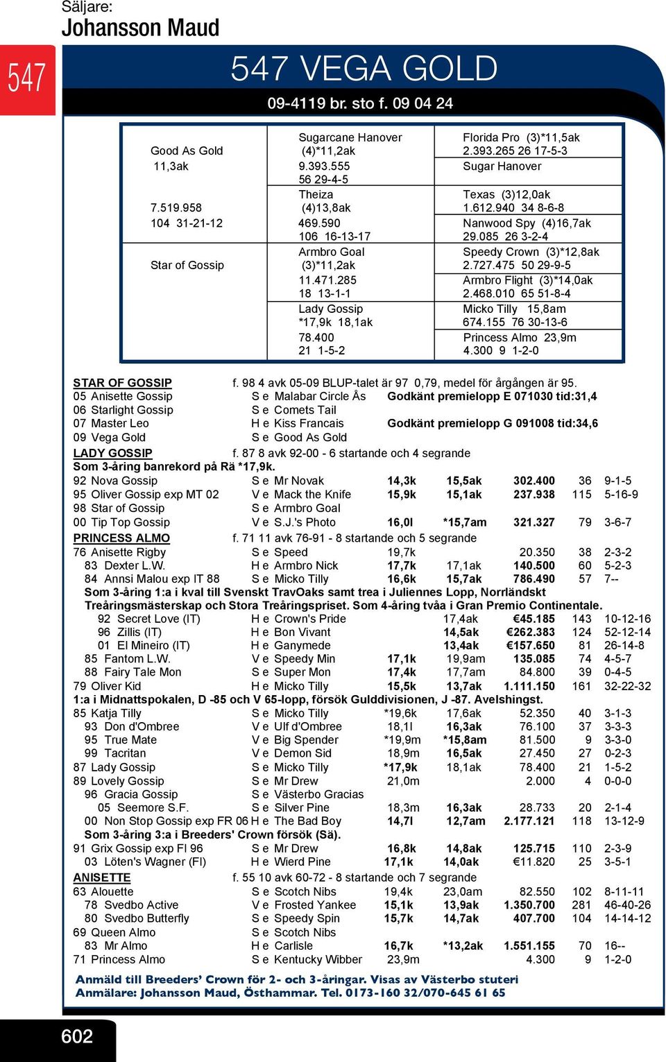 085 26 3-2-4 Armbro Goal V Speedy Crown (3)*12,8ak Star of Gossip (3)*11,2ak V 2.727.475 50 29-9-5 11.471.285 V Armbro Flight (3)*14,0ak 18 13-1-1 V 2.468.