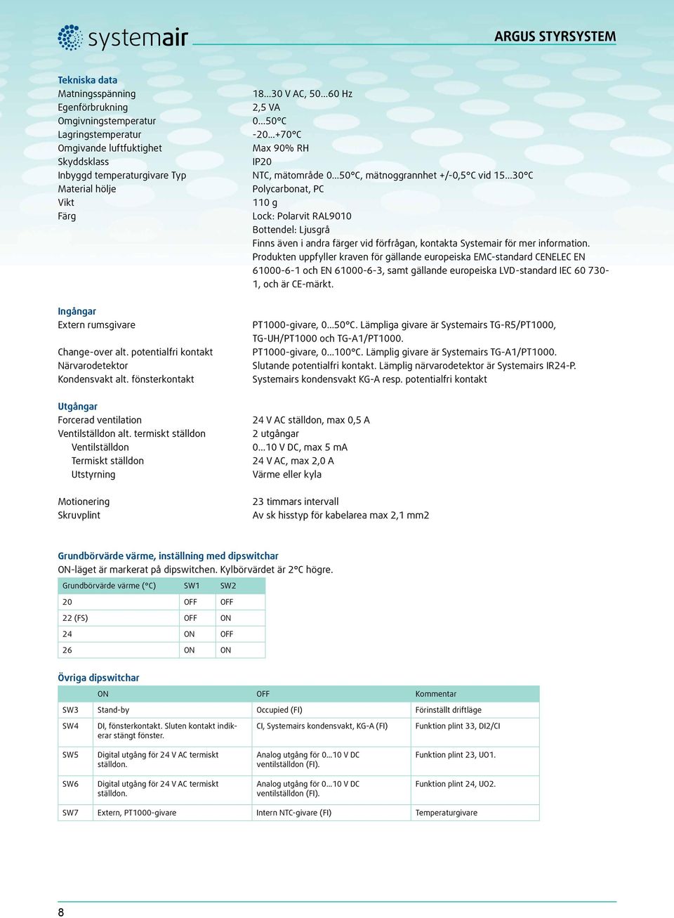 ..30 C Polycarbonat, PC 110 g Lock: Polarvit RAL9010 Bottendel: Ljusgrå Finns även i andra färger vid förfrågan, kontakta Systemair för mer information.