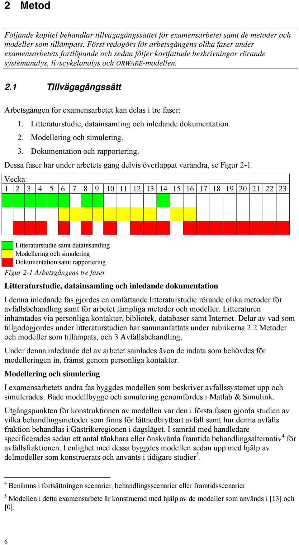 1 Tillvägagångssätt Arbetsgången för examensarbetet kan delas i tre faser: 1. Litteraturstudie, datainsamling och inledande dokumentation. 2. Modellering och simulering. 3.