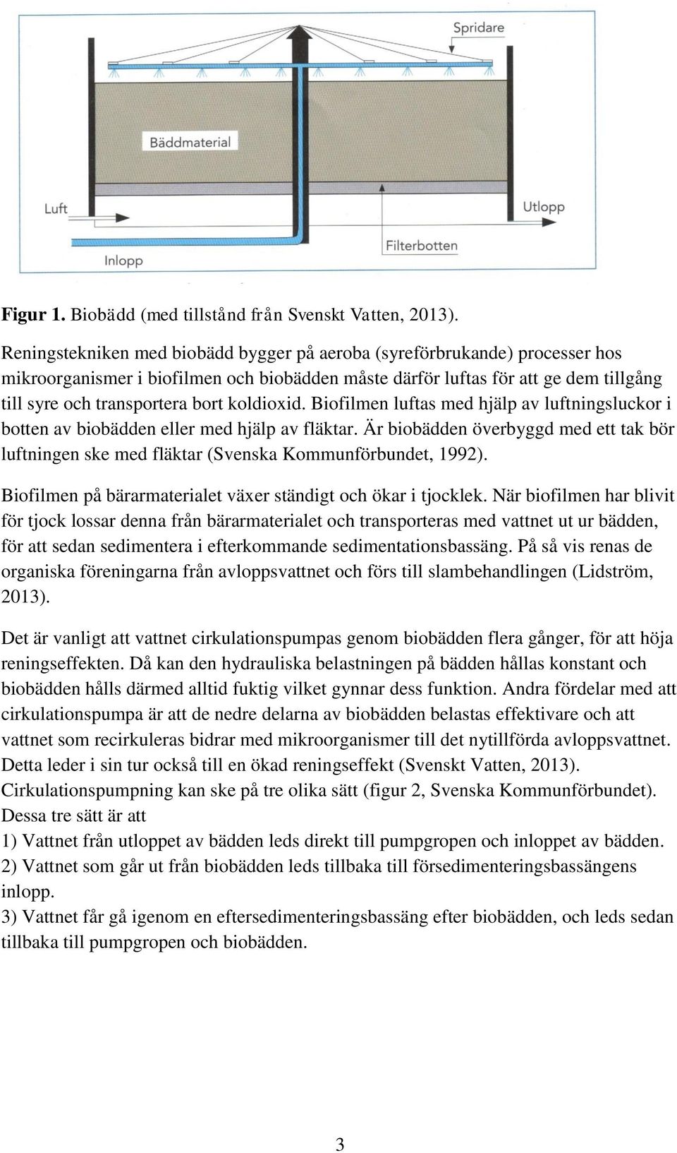 koldioxid. Biofilmen luftas med hjälp av luftningsluckor i botten av biobädden eller med hjälp av fläktar.