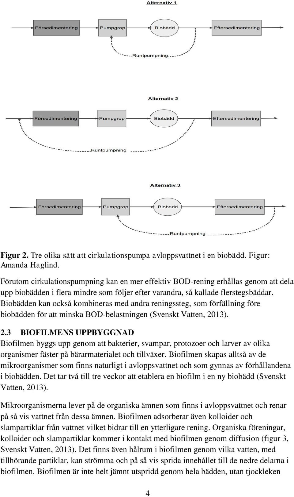 Biobädden kan också kombineras med andra reningssteg, som förfällning före biobädden för att minska BOD-belastningen (Svenskt Vatten, 20