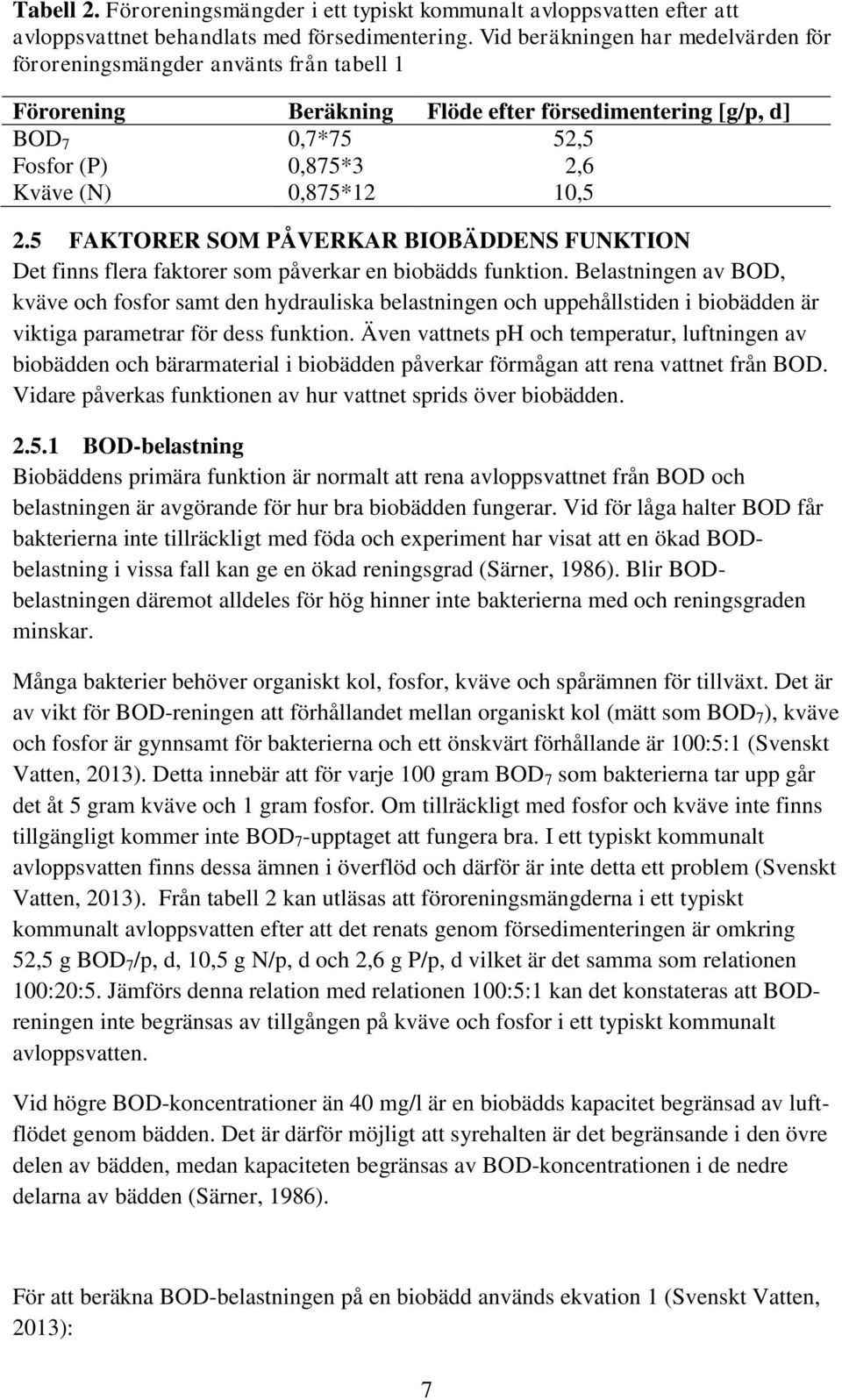 10,5 2.5 FAKTORER SOM PÅVERKAR BIOBÄDDENS FUNKTION Det finns flera faktorer som påverkar en biobädds funktion.