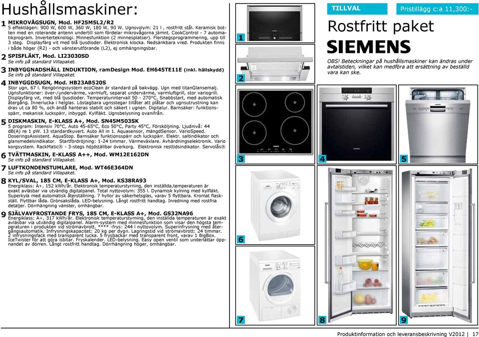 Flerstegsprogrammering, upp till 3 steg. Displayfärg vit med blå ljusdioder. Elektronisk klocka. Nedsänkbara vred. Produkten finns i både höger (R2) - och vänsterutförande (L2), ej omhängningsbar.