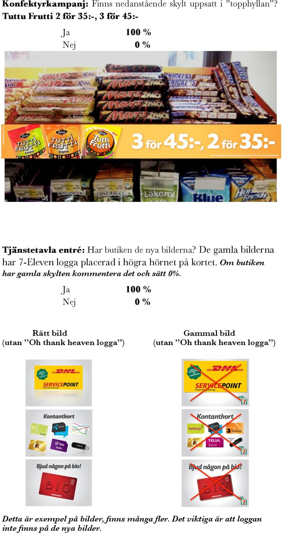 De gamla bilderna har 7-Eleven logga placerad i högra hörnet på kortet.