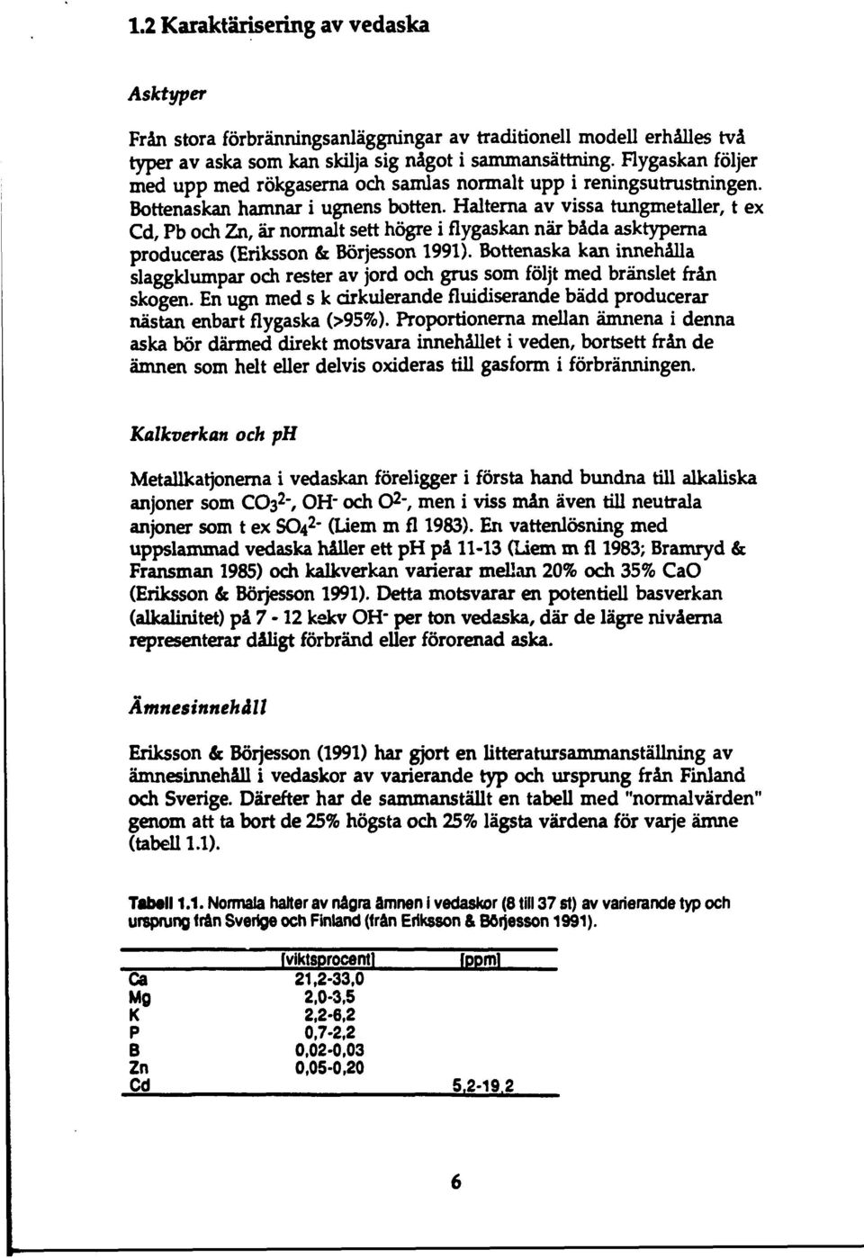Halterna av vissa tungmetaller, t ex Cd, Pb och Zn, är normalt sett högre i flygaskan när båda asktyperna produceras (Eriksson & Börjesson 1991).