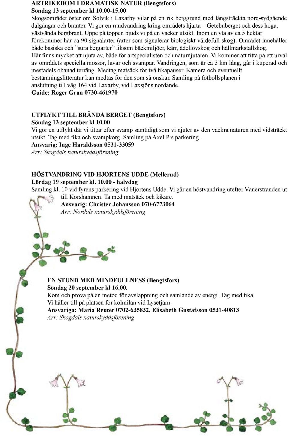 Inom en yta av ca 5 hektar förekommer här ca 90 signalarter (arter som signalerar biologiskt värdefull skog).