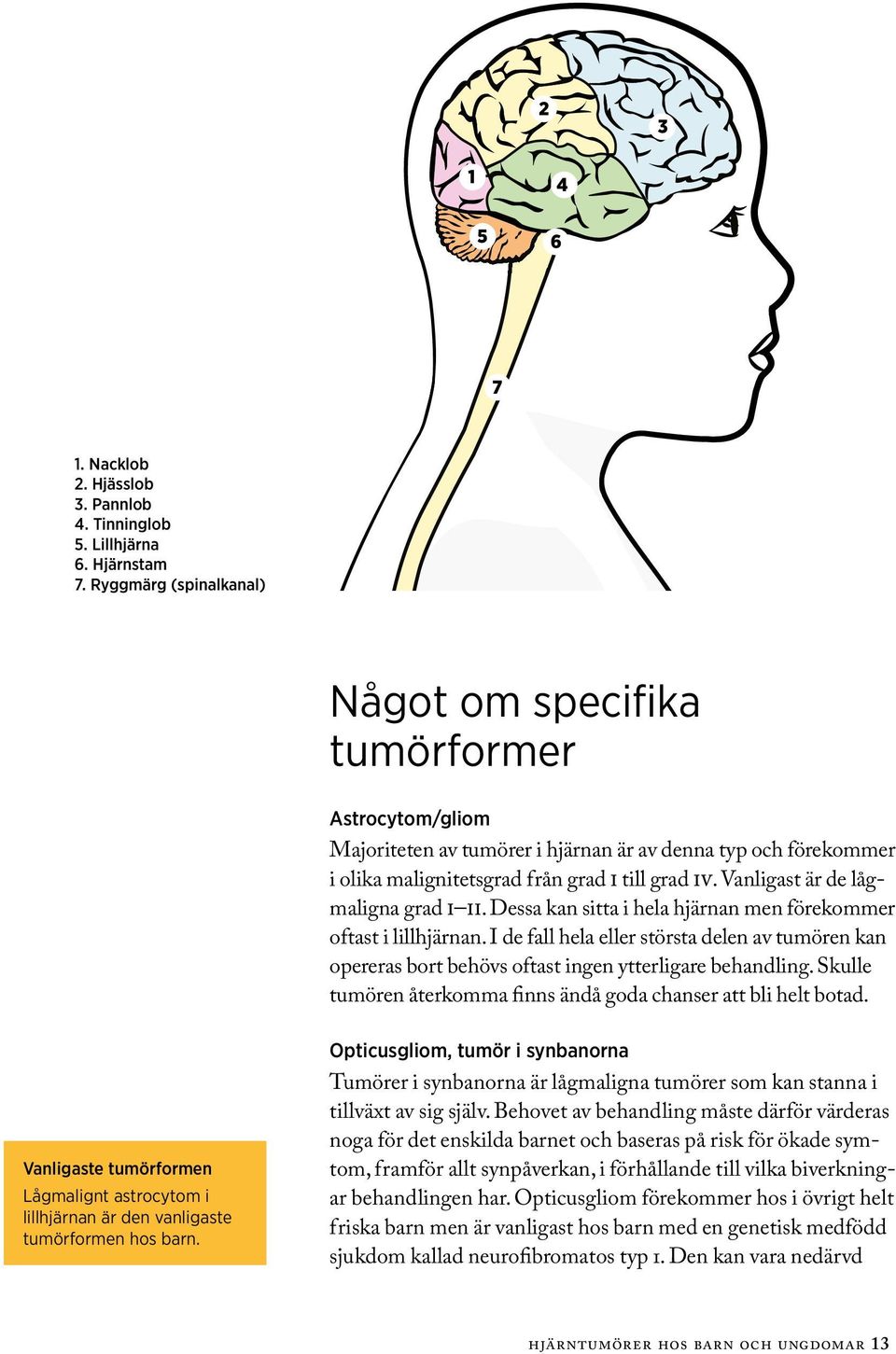 Vanligast är de lågmaligna grad I II. Dessa kan sitta i hela hjärnan men förekommer oftast i lillhjärnan.