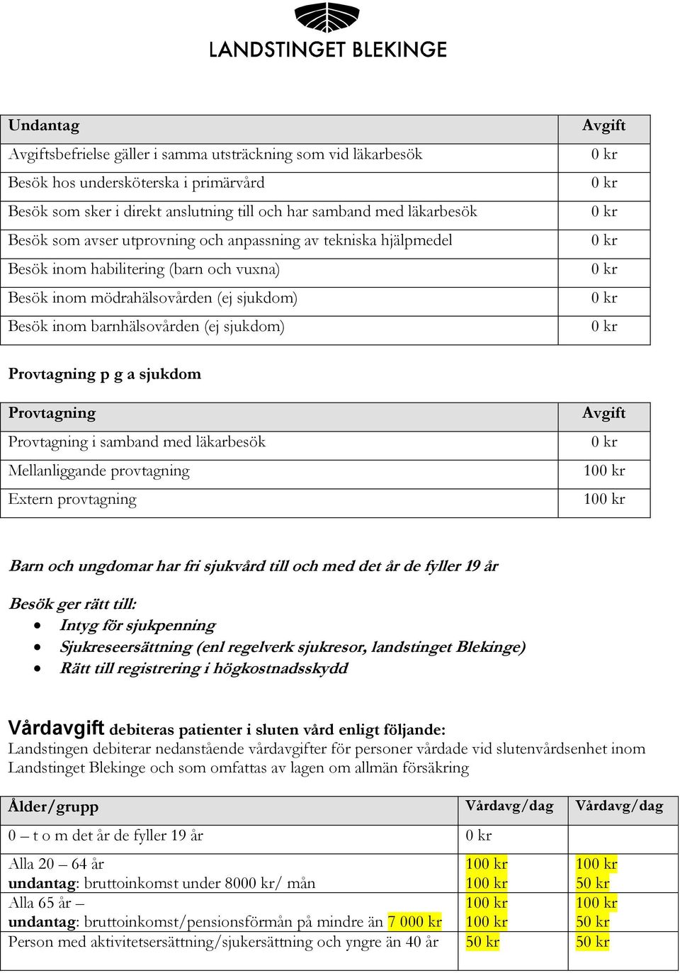 Provtagning Provtagning i samband med läkarbesök Mellanliggande provtagning Extern provtagning 10 10 Barn och ungdomar har fri sjukvård till och med det år de fyller 19 år Besök ger rätt till: Intyg