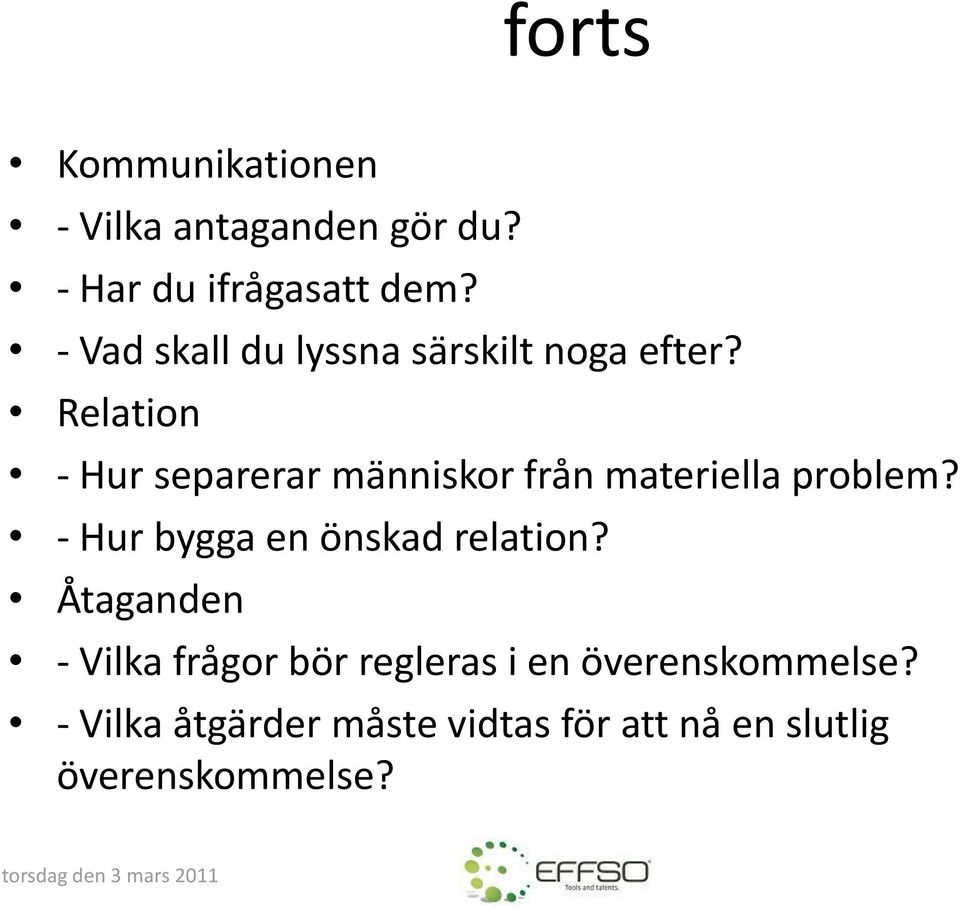 Relation - Hur separerar människor från materiella problem?