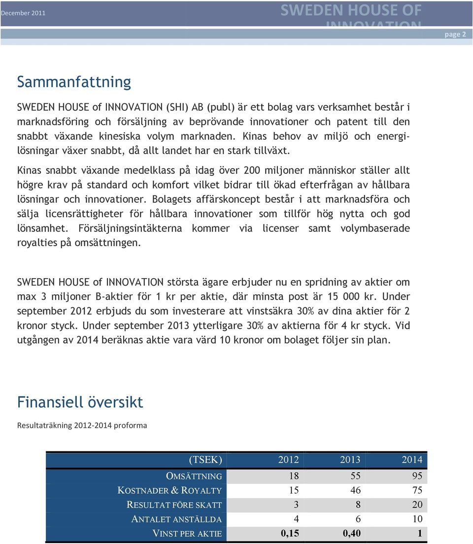 Kinas snabbt växande medelklass på idag över 200 miljoner människor ställer allt högre krav på standard och komfort vilket bidrar till ökad efterfrågan av hållbara lösningar och innovationer.