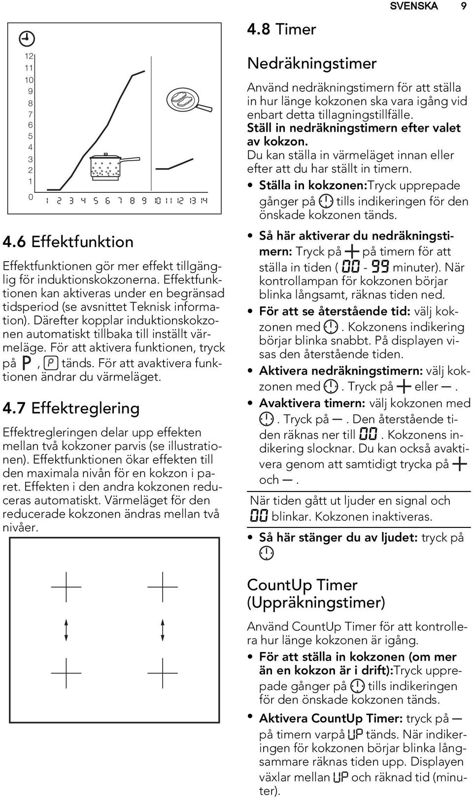 För att aktivera funktionen, tryck på, tänds. För att avaktivera funktionen ändrar du värmeläget. 4.