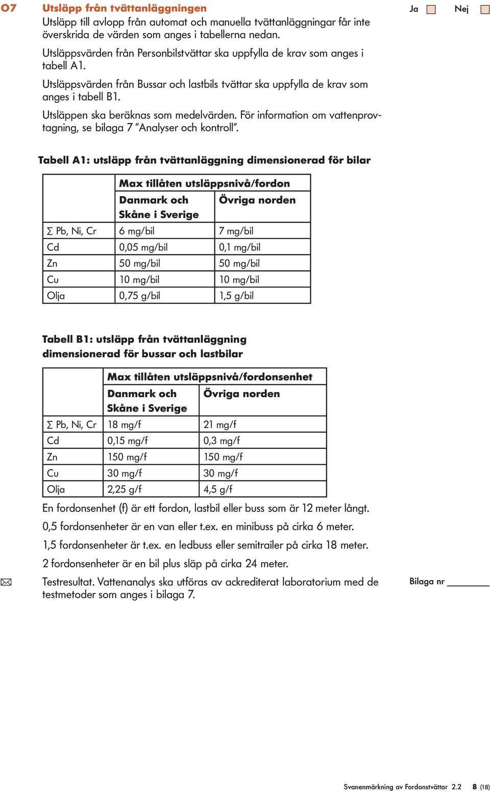 Utsläppen ska beräknas som medelvärden. För information om vattenprovtagning, se bilaga 7 Analyser och kontroll.