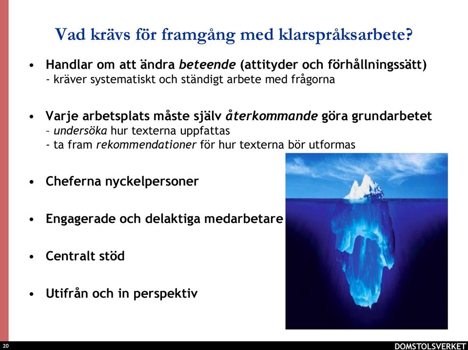 med frågorna Varje arbetsplats måste själv återkommande göra grundarbetet undersöka hur texterna uppfattas