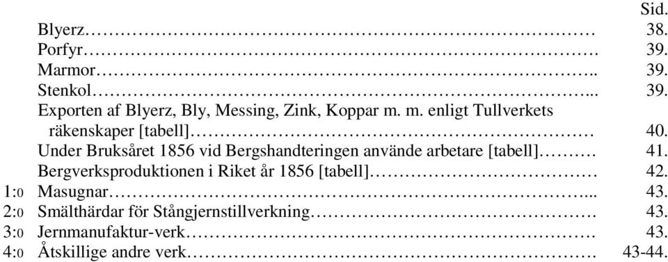 Under Bruksåret 1856 vid Bergshandteringen använde arbetare [tabell]. 41.