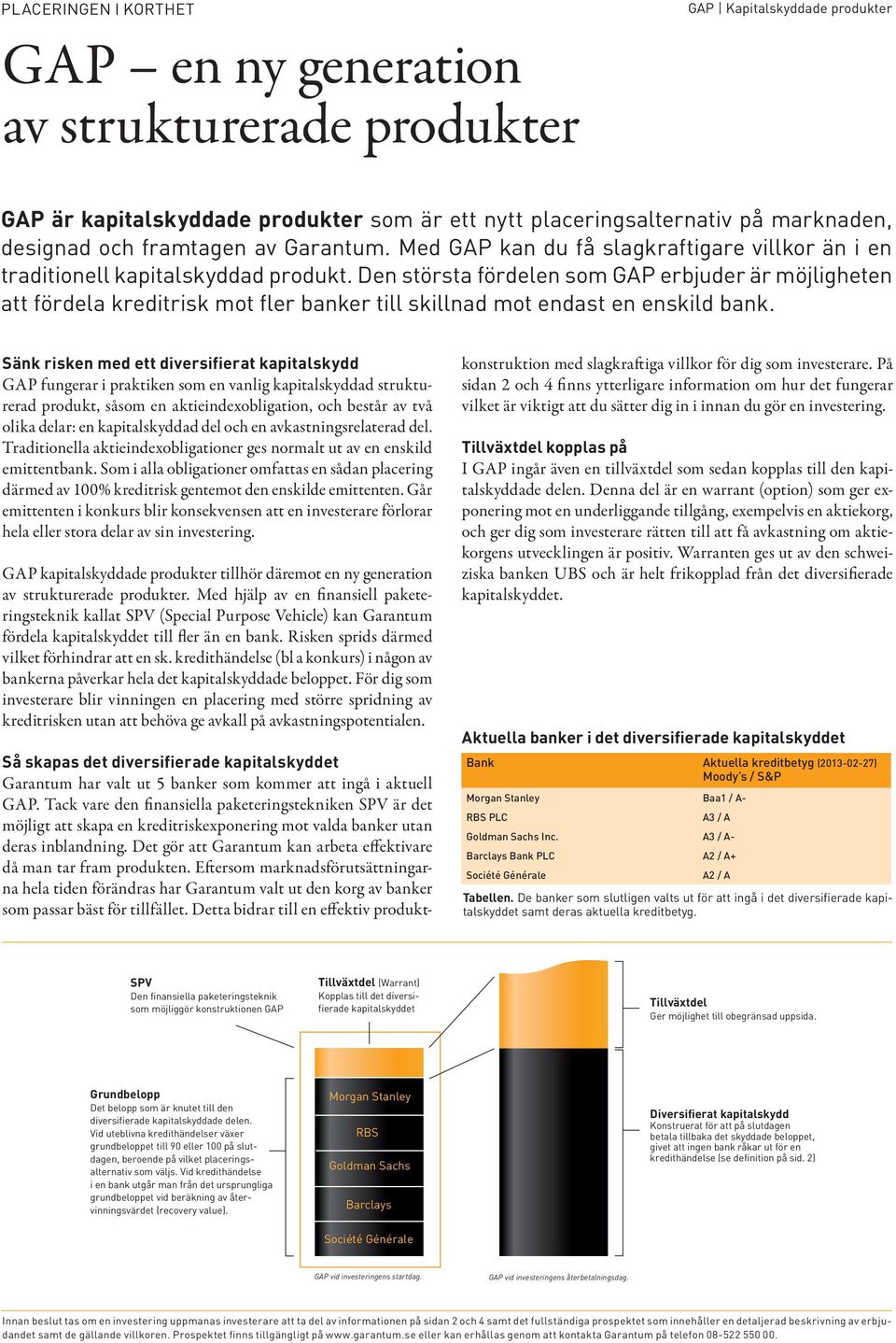 Den största fördelen som GAP erbjuder är möjligheten att fördela kredit mot fler banker till skillnad mot endast en enskild bank.