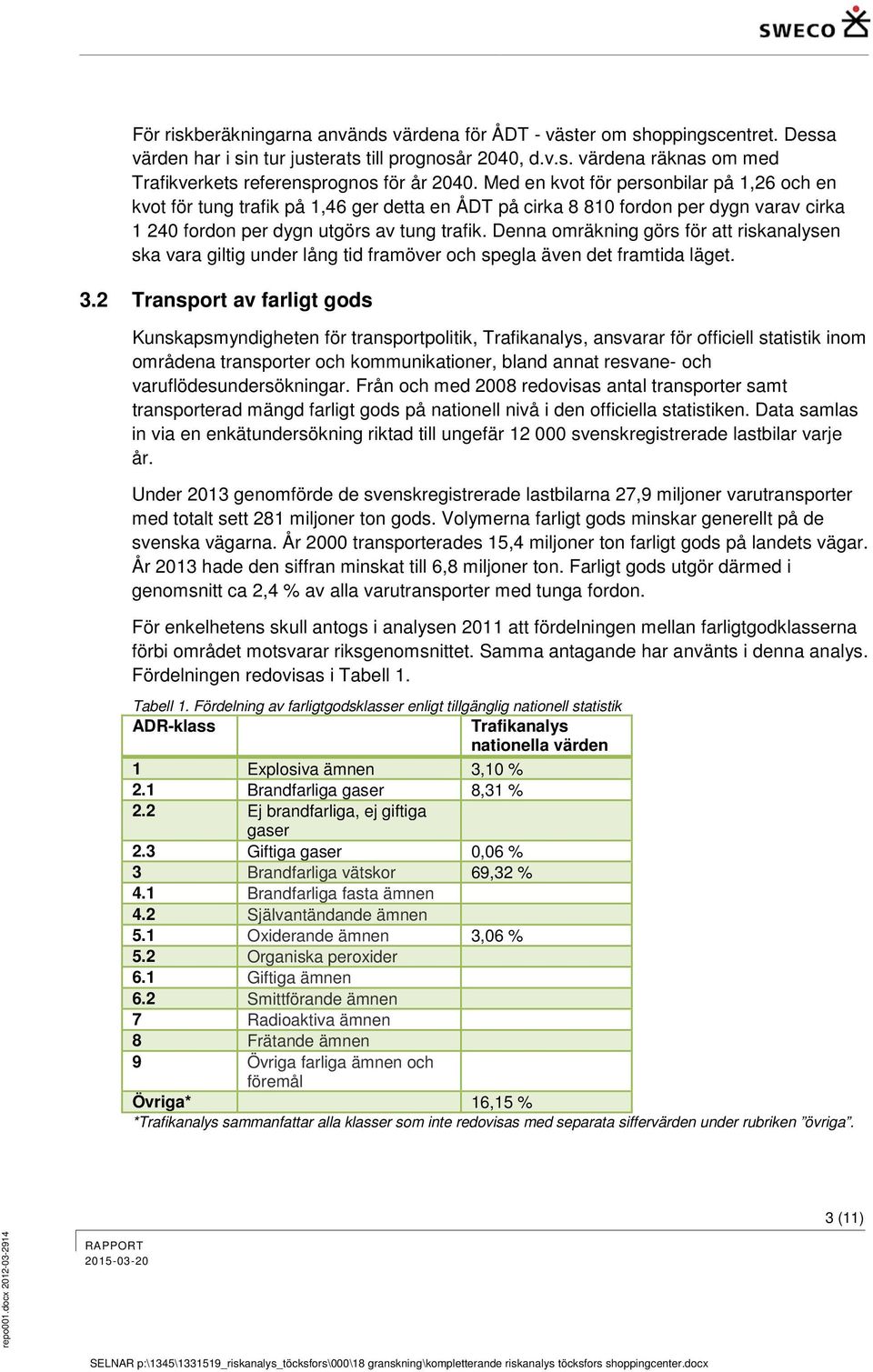 Denna omräkning görs för att riskanalysen ska vara giltig under lång tid framöver och spegla även det framtida läget. 3.