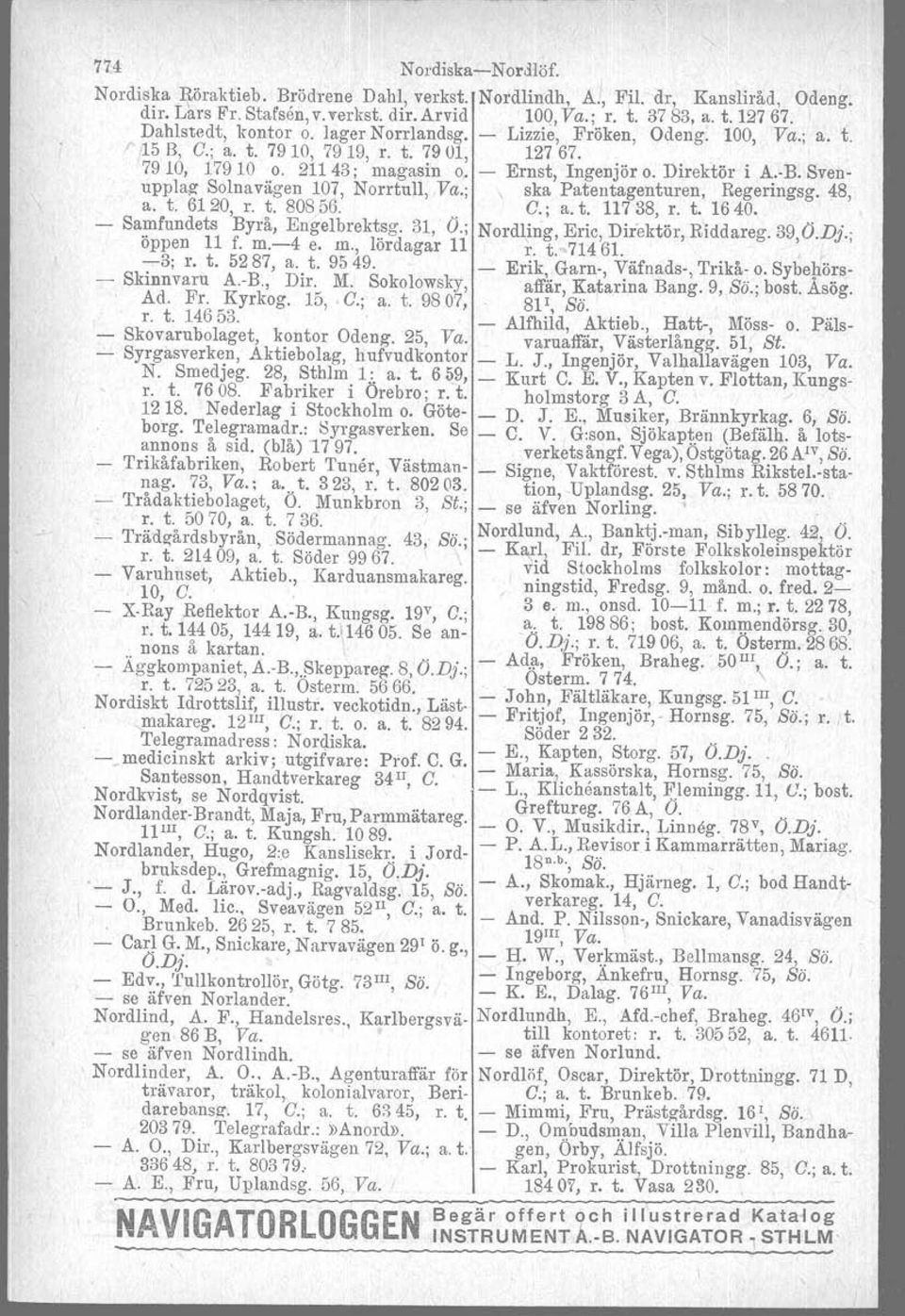 .bi Svenupplag Solna vägen 107, Norrtull, Va.; ska Patentag?nturen, Regenngsg. 48, a. t. 6120, r. t. 80856.. O.; a. t. 11738, r. t. 1640.. Samfundets Byrå, Engelbrektsg. 31, Ö.