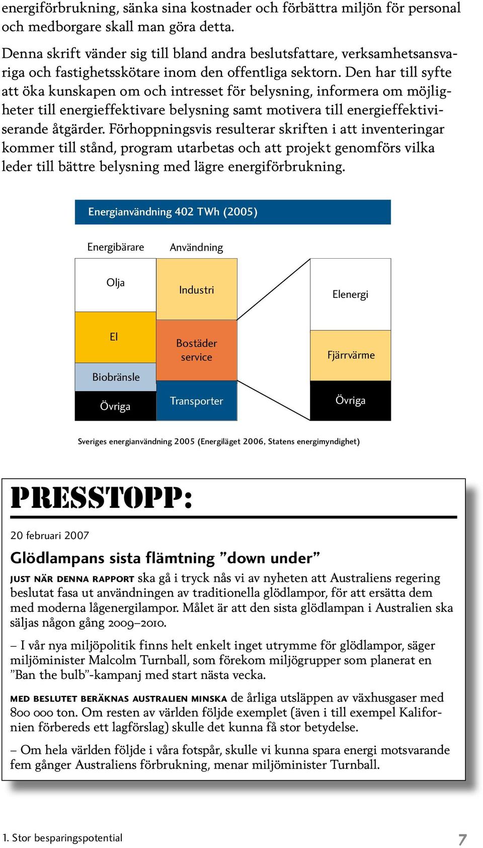 Den har till syfte att öka kunskapen om och intresset för belysning, informera om möjligheter till energieffektivare belysning samt motivera till energieffektiviserande åtgärder.