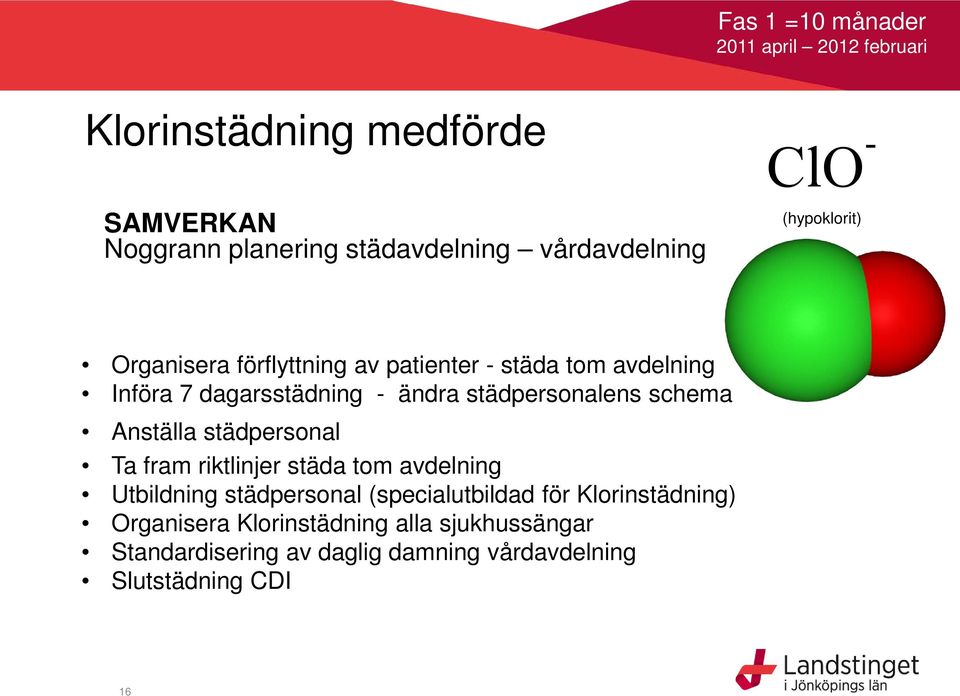 ändra städpersonalens schema Anställa städpersonal Ta fram riktlinjer städa tom avdelning Utbildning städpersonal