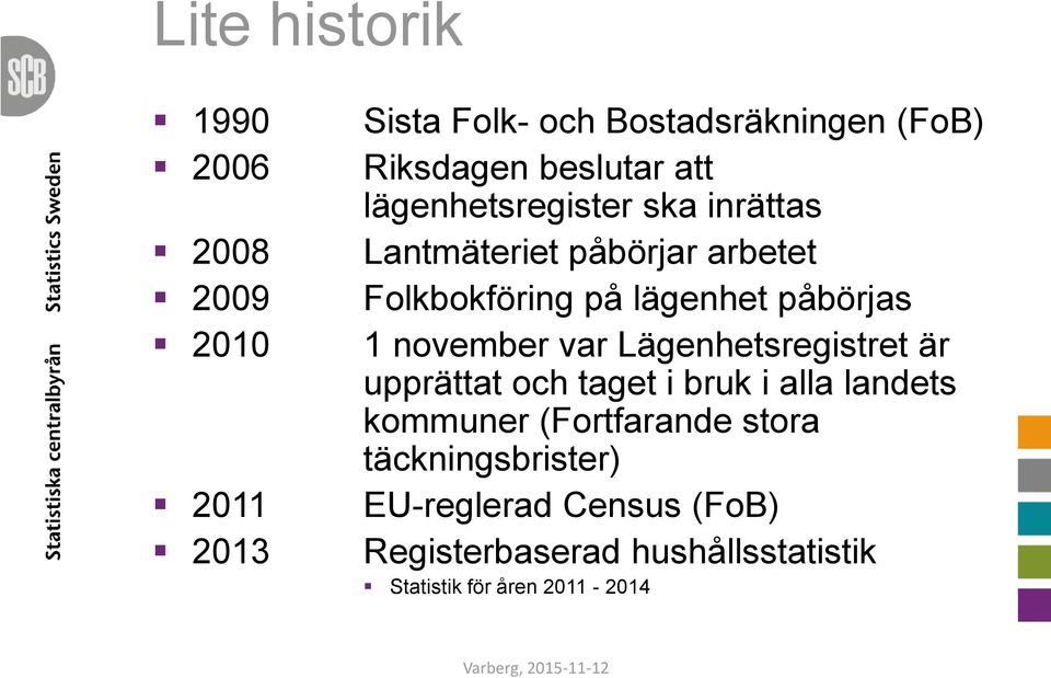 påbörjas 1 november var Lägenhetsregistret är upprättat och taget i bruk i alla landets kommuner