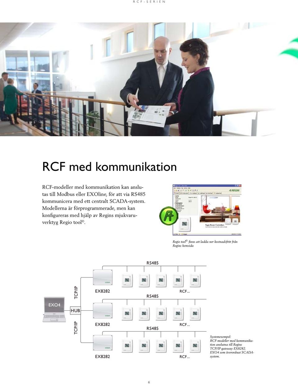 odellerna är förprogrammerade, men kan konfigureras med hjälp av Regins mjukvaruverktyg Regio tool.