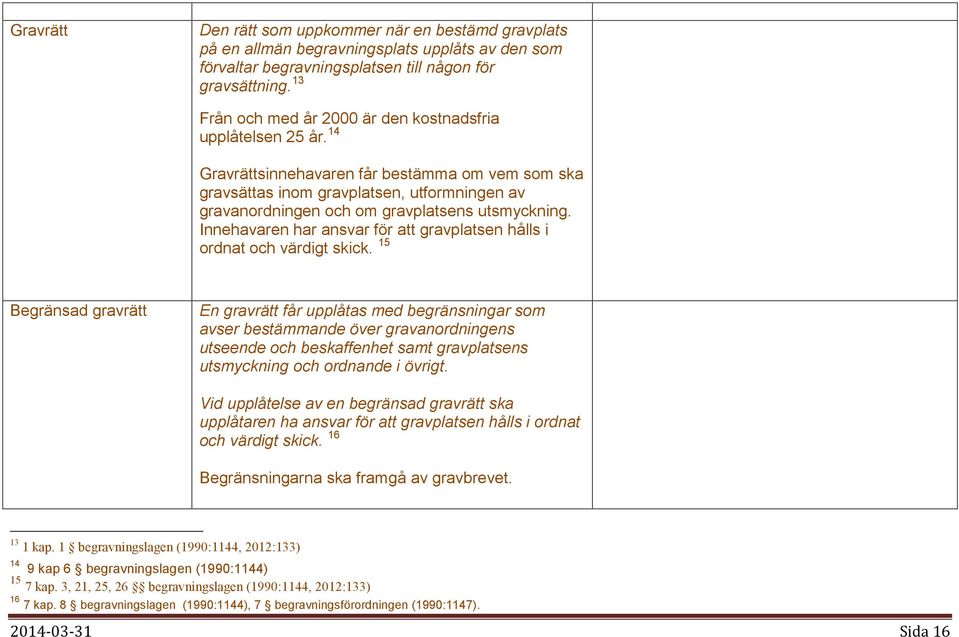 14 Gravrättsinnehavaren får bestämma om vem som ska gravsättas inom gravplatsen, utformningen av gravanordningen och om gravplatsens utsmyckning.