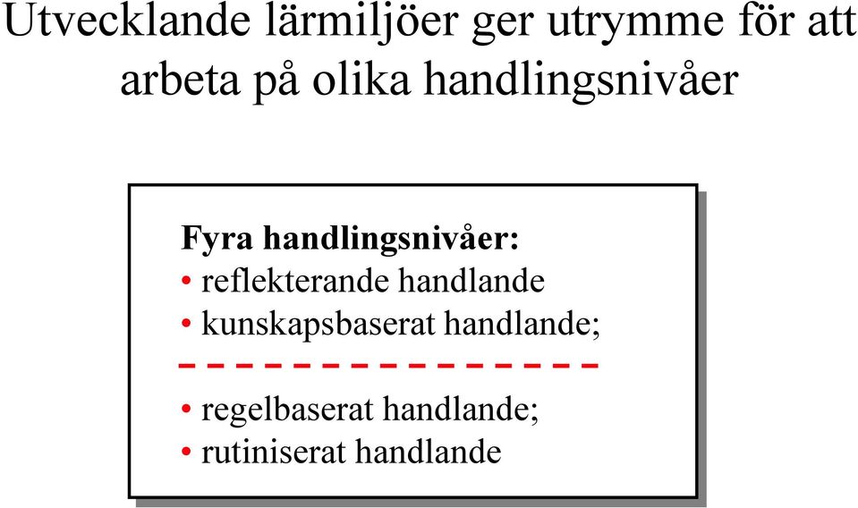 handlingsnivåer: reflekterande handlande