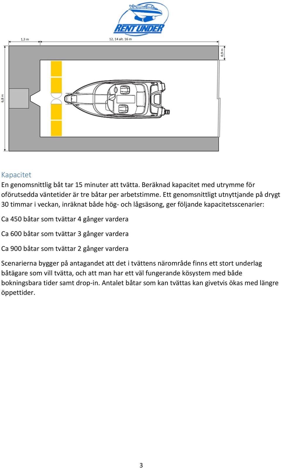 vardera Ca 600 båtar som tvättar 3 gånger vardera Ca 900 båtar som tvättar 2 gånger vardera Scenarierna bygger på antagandet att det i tvättens närområde finns ett