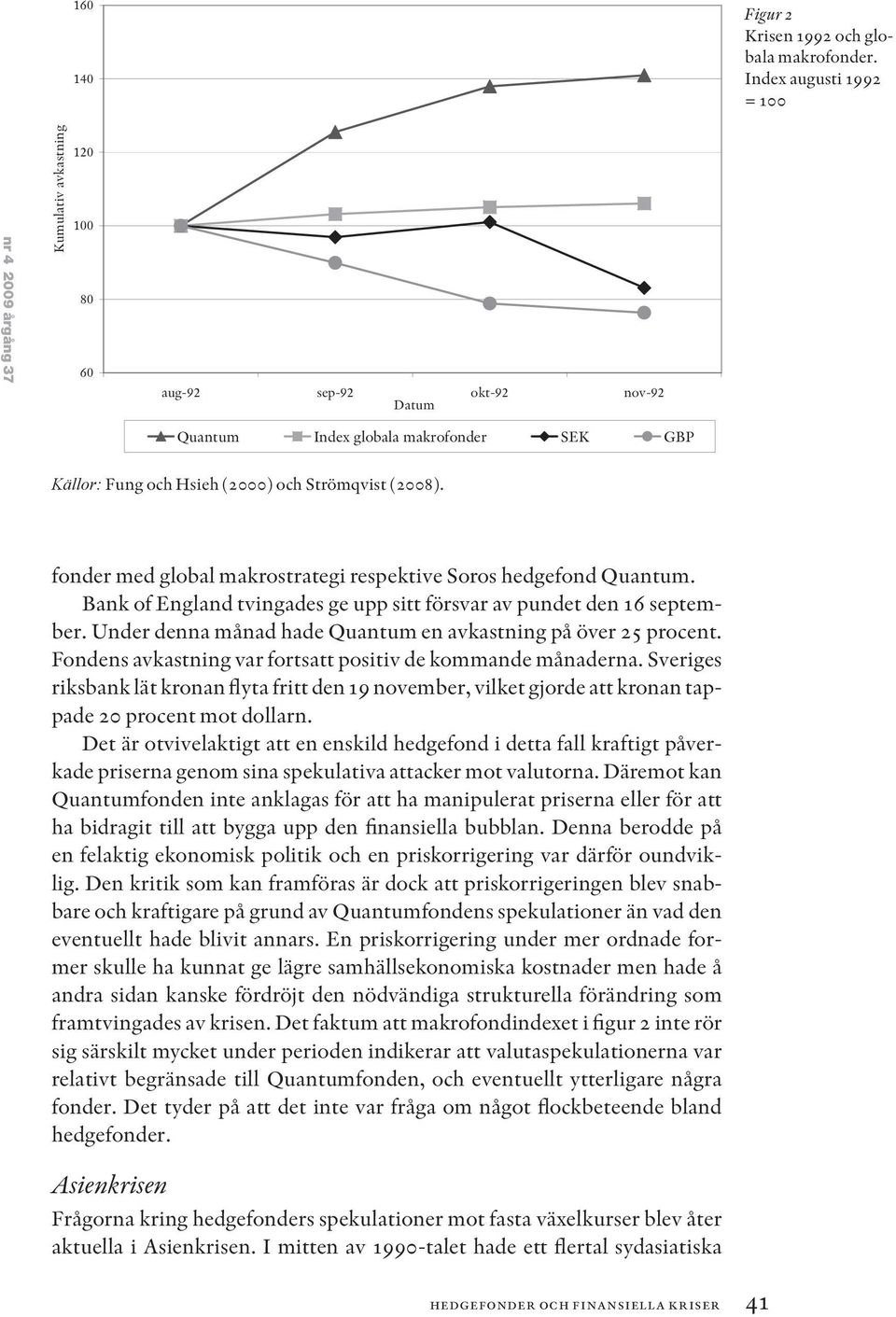 Strömqvist (2008). fonder med global makrostrategi respektive Soros hedgefond Quantum. Bank of England tvingades ge upp sitt försvar av pundet den 16 september.