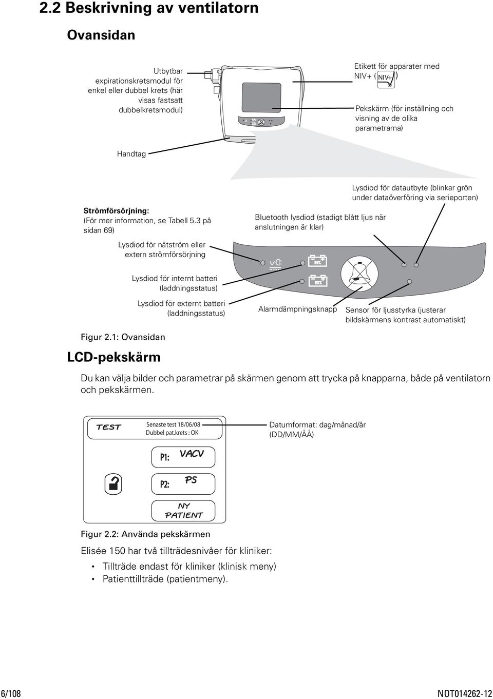 inställning och visning av de olika parametrarna) Handtag Strömförsörjning: (För mer information, se Tabell 5.