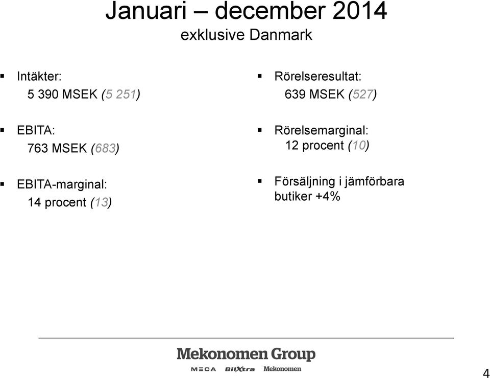 MSEK (683) Rörelsemarginal: 12 procent (10)