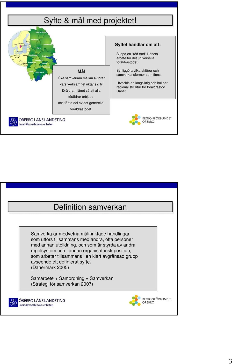 Synliggöra vilka aktörer och samverkansformer som finns.