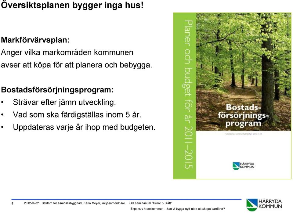 bebygga. Bostadsförsörjningsprogram: Strävar efter jämn utveckling.