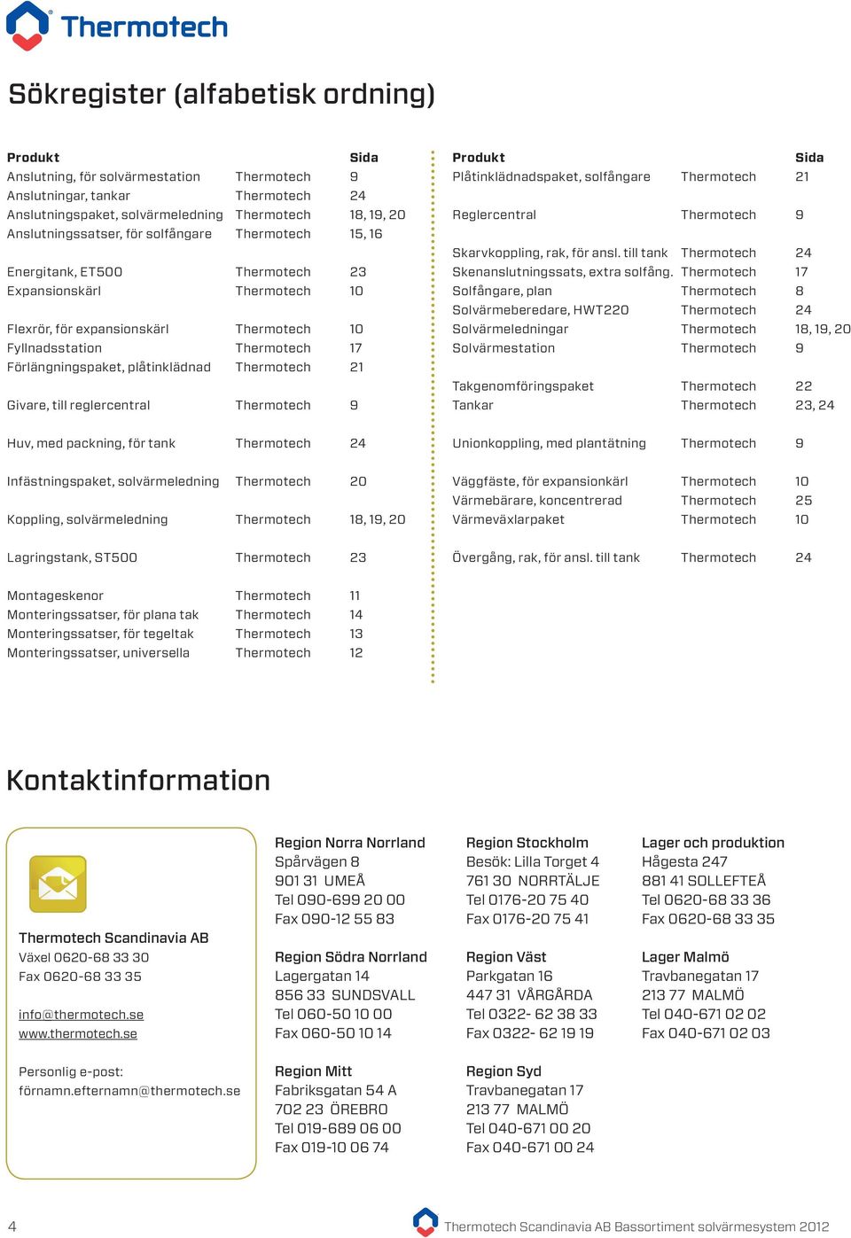 Förlängningspaket, plåtinklädnad Thermotech 21 Givare, till reglercentral Thermotech 9 Produkt Sida Plåtinklädnadspaket, solfångare Thermotech 21 Reglercentral Thermotech 9 Skarvkoppling, rak, för