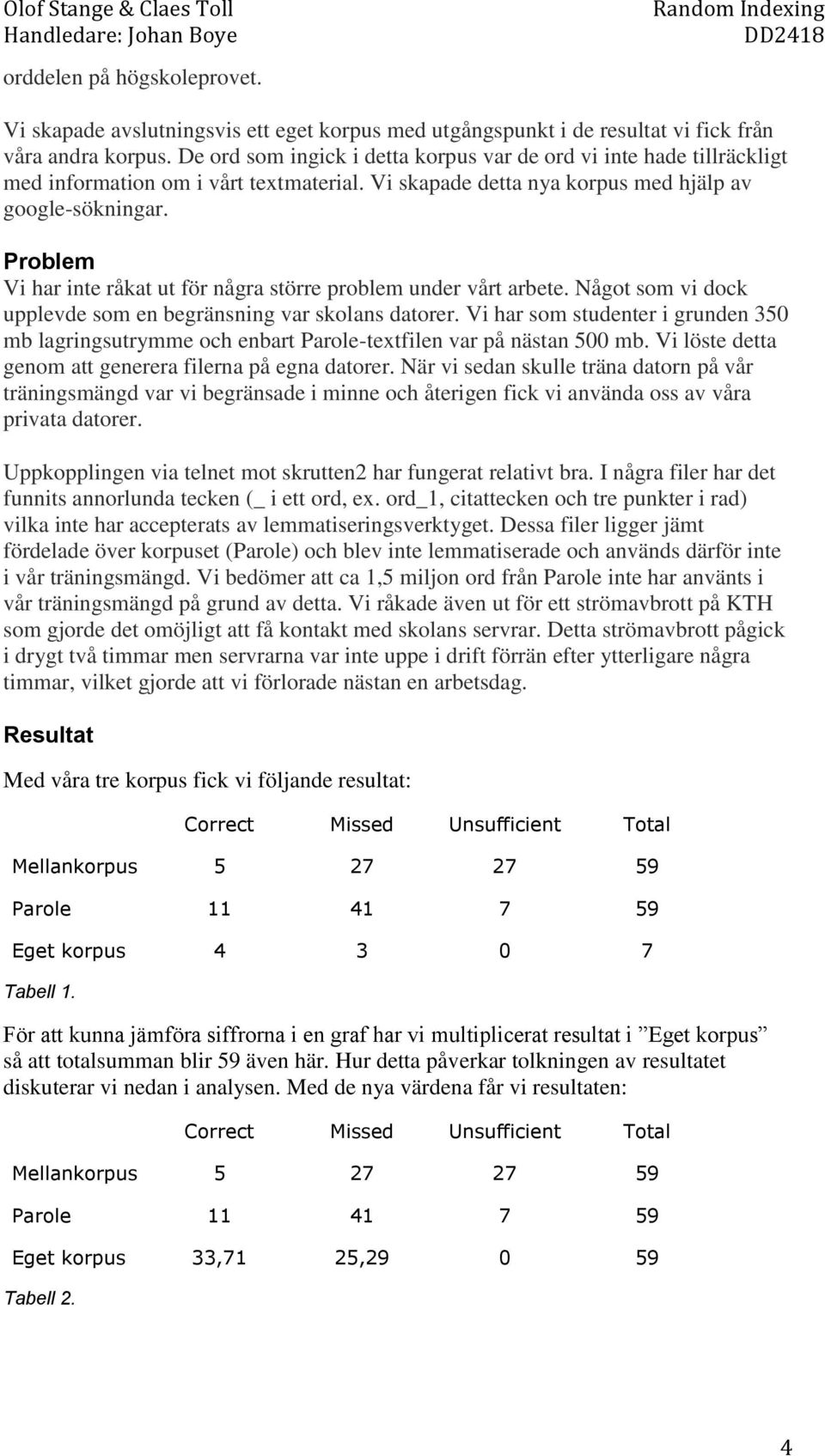 Problem Vi har inte råkat ut för några större problem under vårt arbete. Något som vi dock upplevde som en begränsning var skolans datorer.