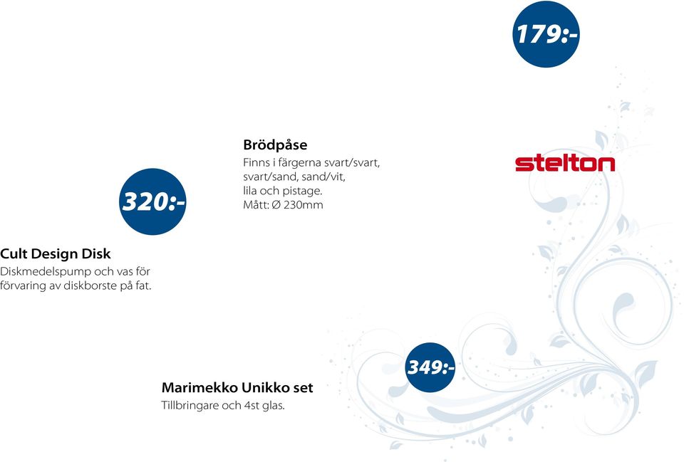 Mått: Ø 230mm Cult Design Disk Diskmedelspump och vas för