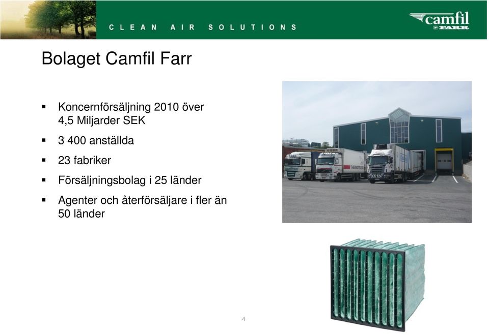 fabriker Försäljningsbolag i 25 länder