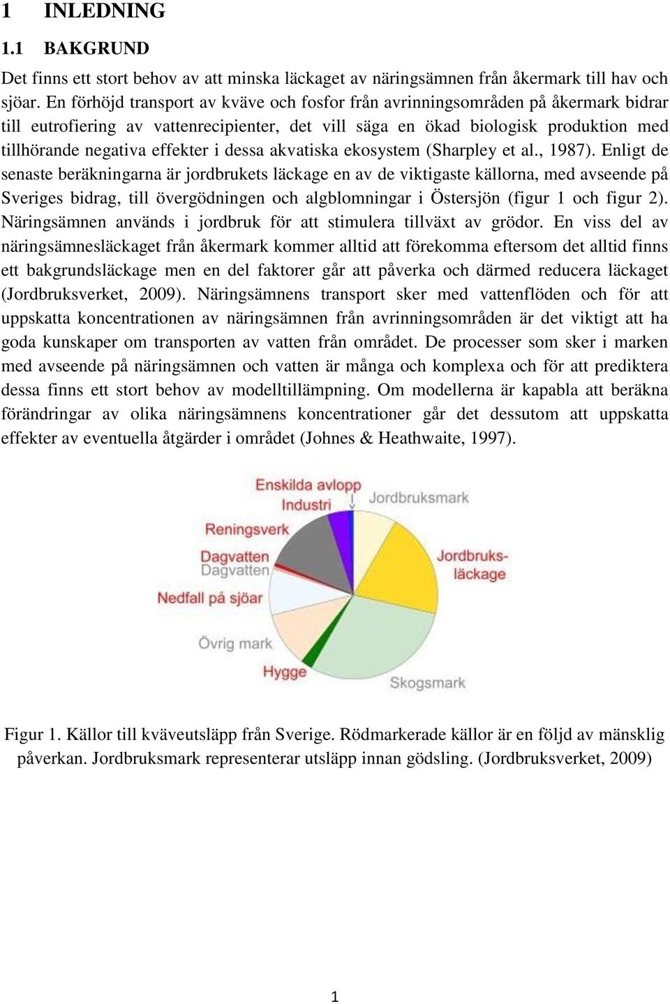 i dessa akvatiska ekosystem (Sharpley et al., 1987).