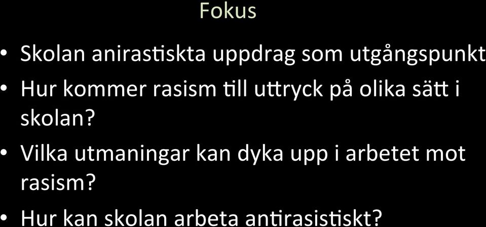 olika säm i skolan?