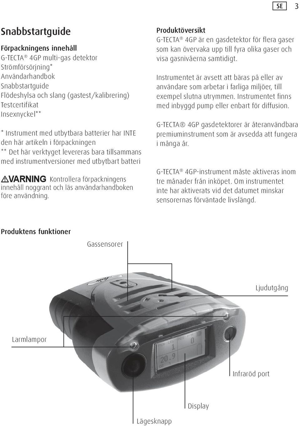 förpackningens innehåll noggrant och läs användarhandboken före användning.