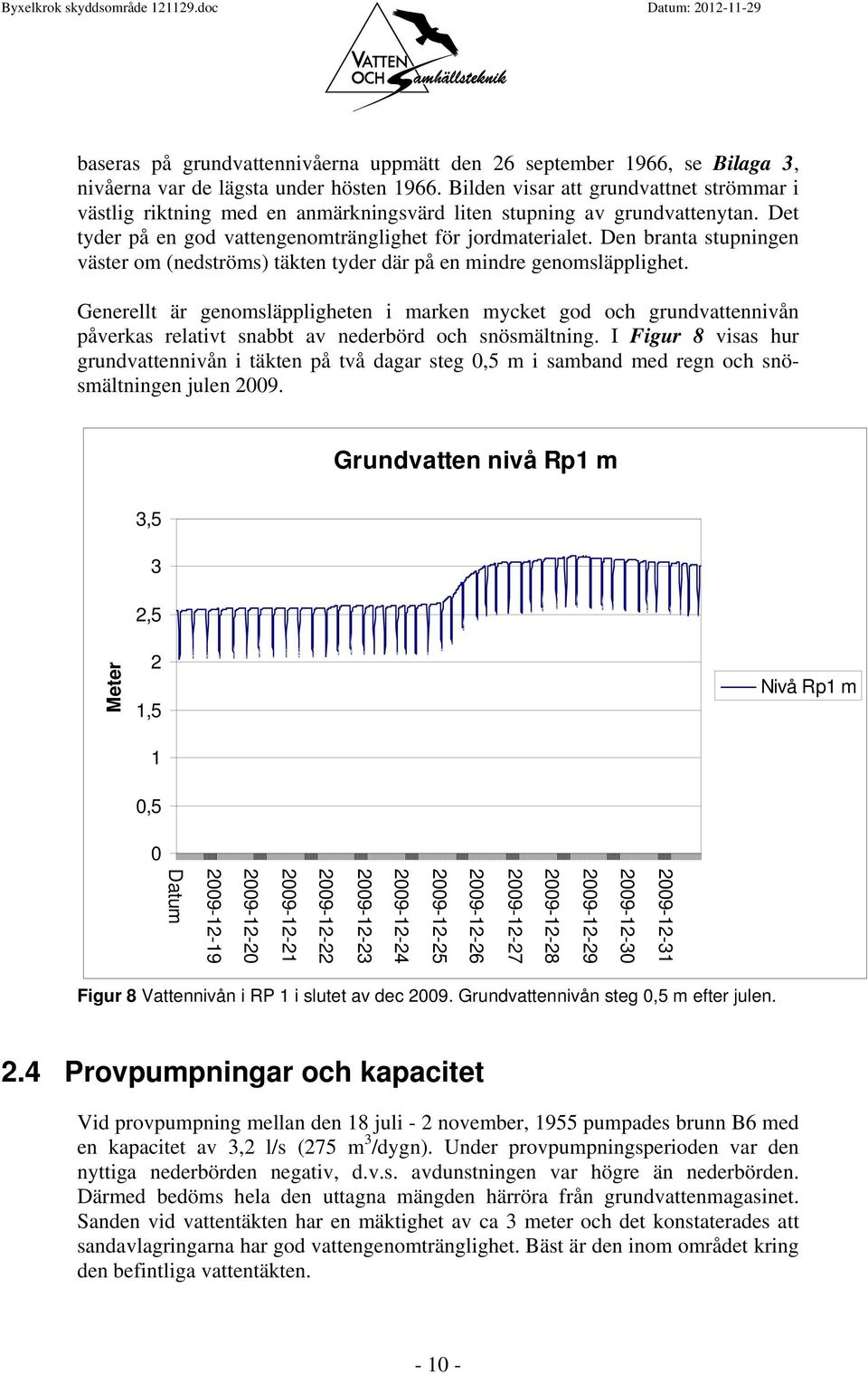 Den branta stupningen väster om (nedströms) täkten tyder där på en mindre genomsläpplighet.