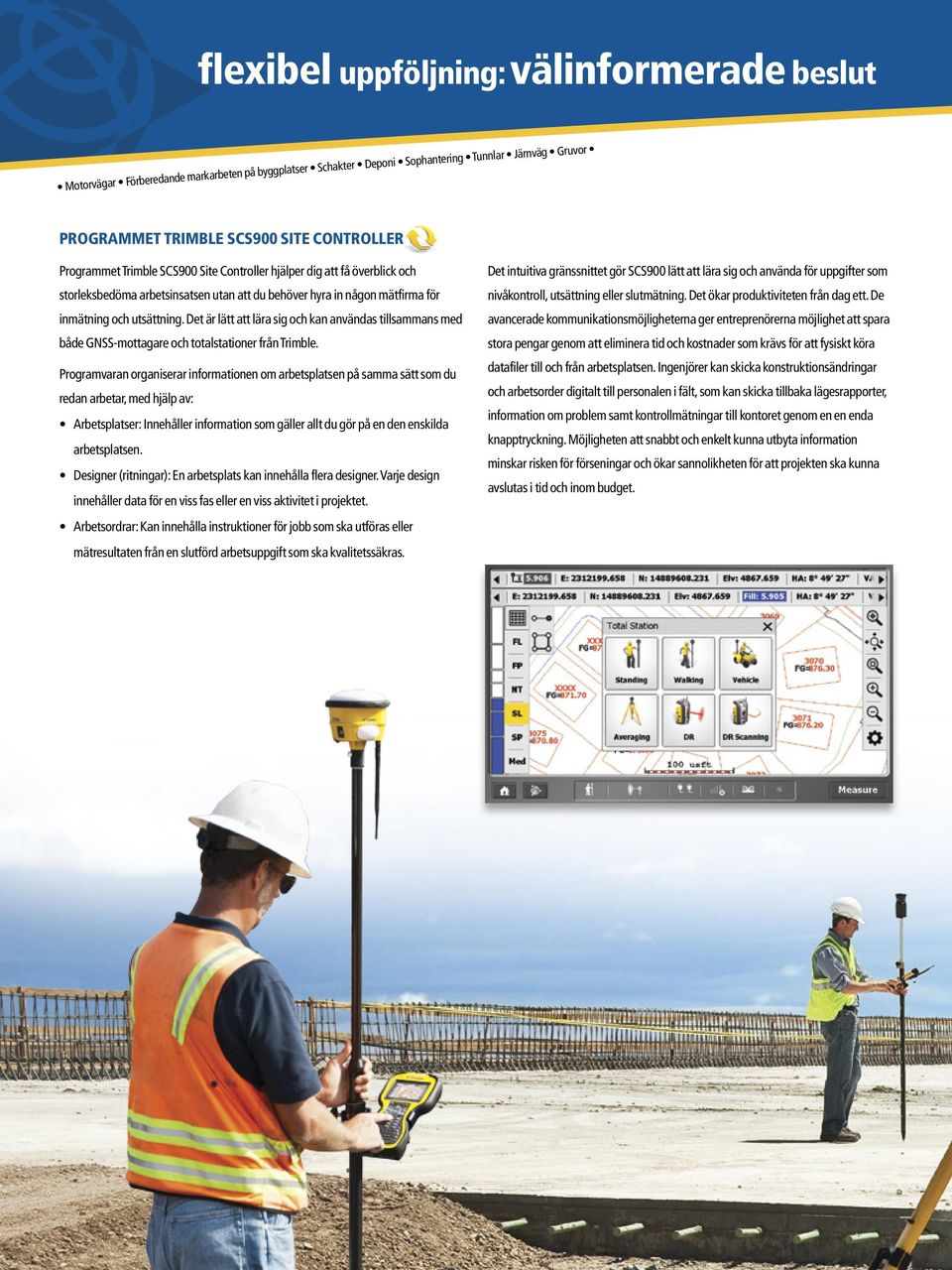 Det är lätt att lära sig och kan användas tillsammans med både GNSS-mottagare och totalstationer från Trimble.