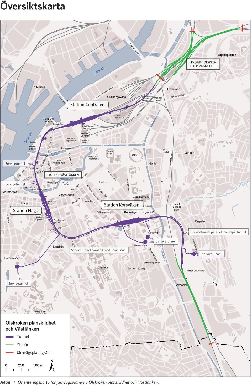 Ullevimotet Handelshögskolan Götatunneln Västra Hamng. g. Hagakyrkan Stora hamn- Göta älvbron Inom Vallgraven Vallgraven Fogelbergsparken Kungsparken Nordstans köpcentrum Brunnsparken Östra Hamng.