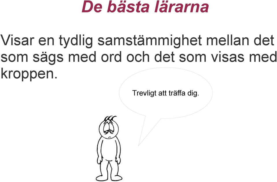sägs med ord och det som visas