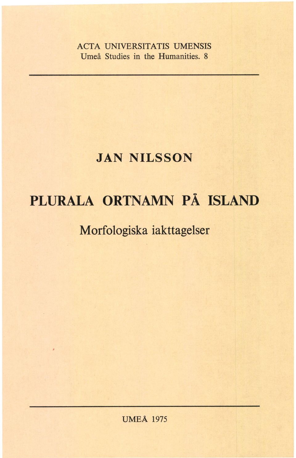 8 JAN NILSSON PLURALA ORTNAMN PÅ